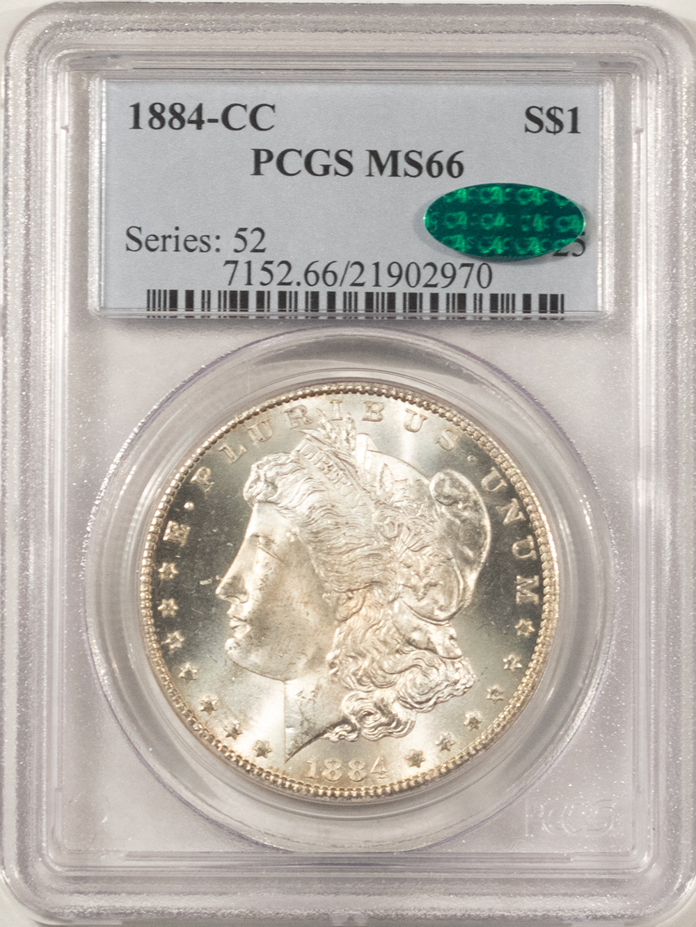 CAC Approved Coins 1884-CC $1 MORGAN DOLLAR PCGS MS-66, FRESH, FLASHY PQ CAC APPROVED! CARSON CITY! CAC Approved Coins 1884-CC $1 MORGAN DOLLAR PCGS MS-66, FRESH, FLASHY PQ CAC APPROVED! CARSON CITY!
