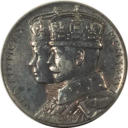 Exonumia 1935 GREAT BRITAIN GEORGE V JUBILEE SILVER MEDAL, .461 OZ ASW, PROOF W/ BOX!