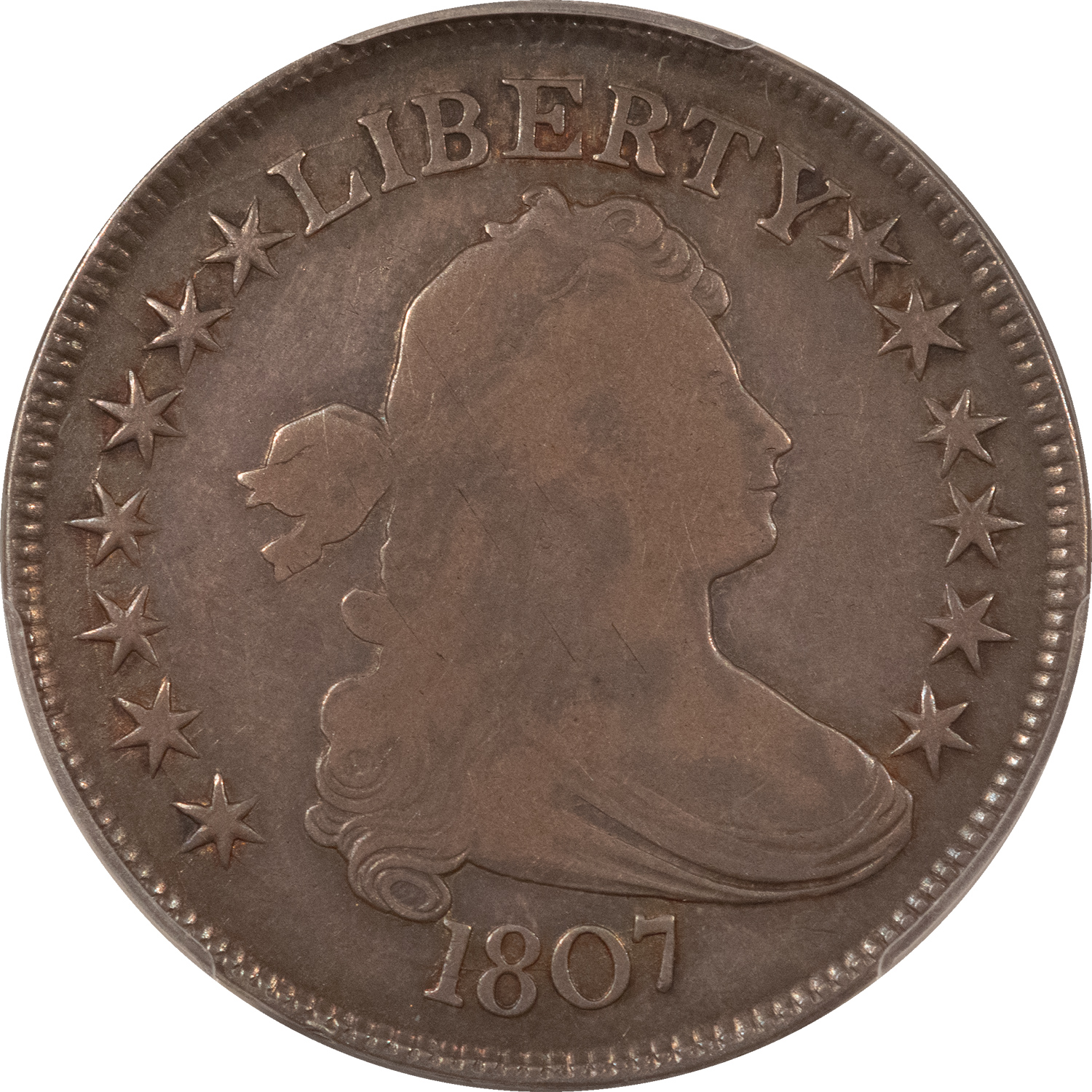 Early Halves 1807 DRAPED BUST HALF DOLLAR – PCGS VG-10 Early Halves 1807 DRAPED BUST HALF DOLLAR – PCGS VG-10