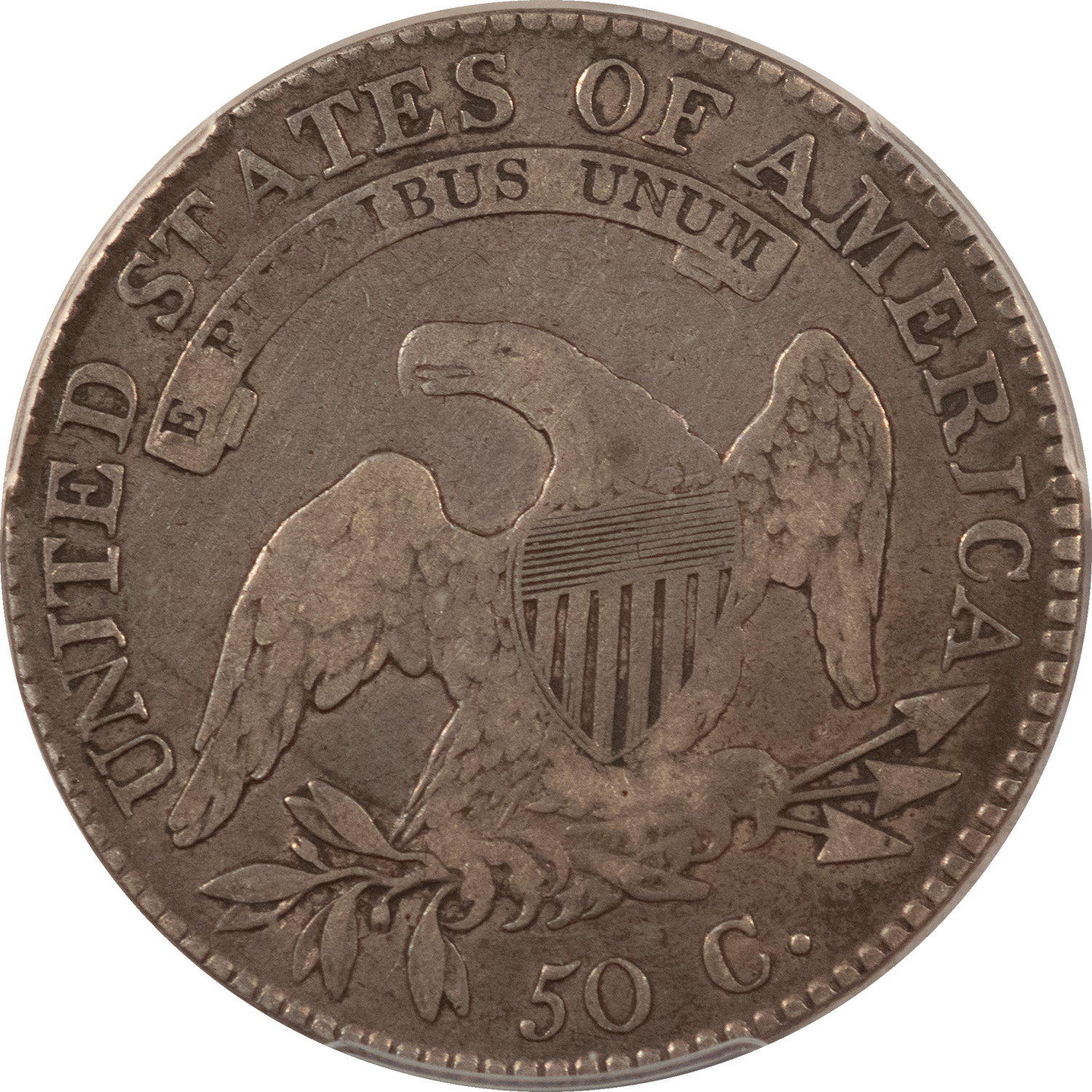 Early Halves 1817 181.7 CAPPED BUST HALF DOLLAR PUNCTUATED DATE PCGS GENUINE CLEANED VF DET Early Halves 1817 181.7 CAPPED BUST HALF DOLLAR PUNCTUATED DATE PCGS GENUINE CLEANED VF DET