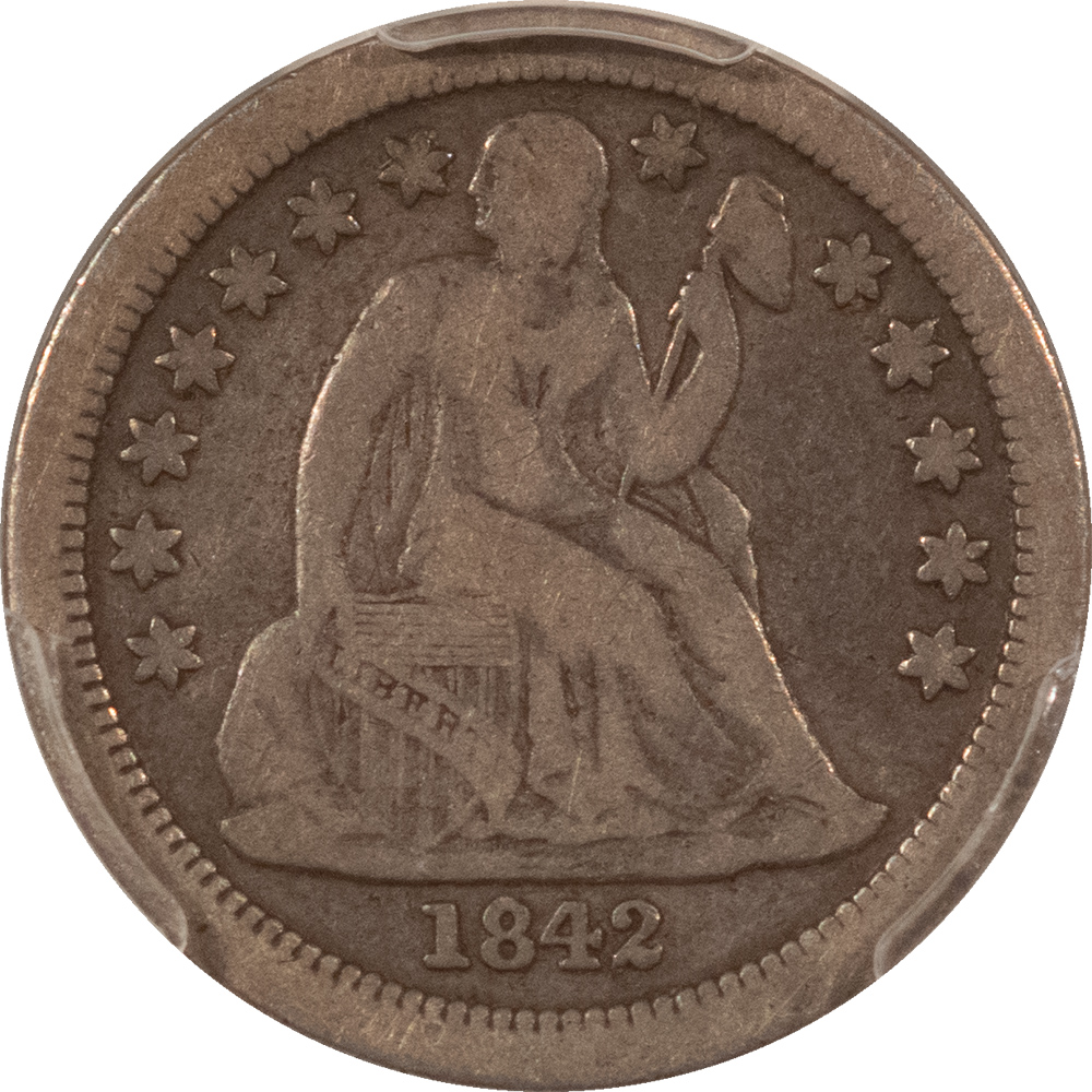 Dimes 1842-O LIBERTY SEATED DIME – PCGS VG-10, NICE ORIGINAL, LOOKS FINE! Dimes 1842-O LIBERTY SEATED DIME – PCGS VG-10, NICE ORIGINAL, LOOKS FINE!