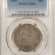 Half Dollars 1846 SEATED LIBERTY HALF DOLLAR, MED DATE – PCGS GENUINE GOUGED AU DETAIL, NICE! Half Dollars 1846 SEATED LIBERTY HALF DOLLAR, MED DATE – PCGS GENUINE GOUGED AU DETAIL, NICE!