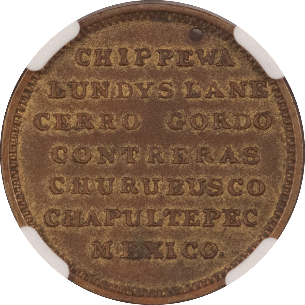 Exonumia (1852) CAMPAIGN 26MM DEWITT-WS-1852-13 BRASS MAJ. GEN W. SCOTT MEDAL – NGC AU-55 Exonumia (1852) CAMPAIGN 26MM DEWITT-WS-1852-13 BRASS MAJ. GEN W. SCOTT MEDAL – NGC AU-55