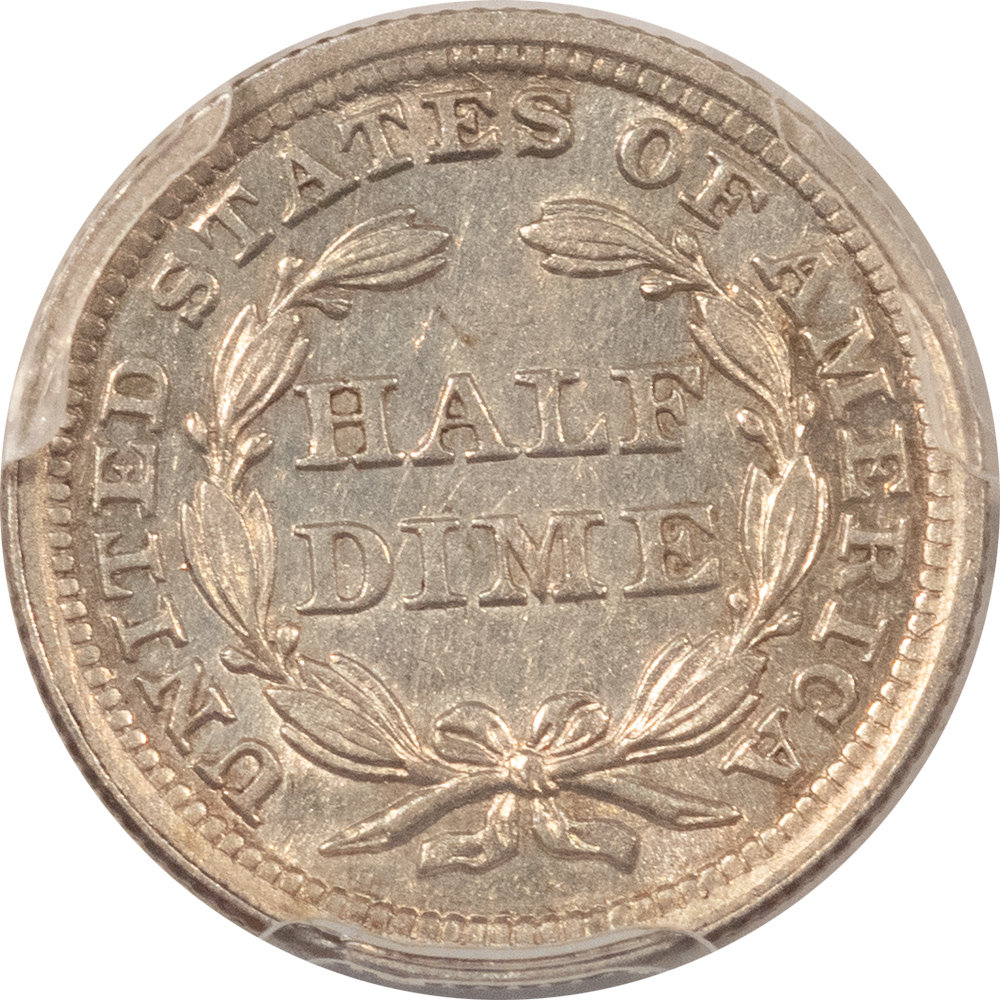 Half Dimes 1854 LIBERTY SEATED HALF DIME – PCGS AU-58, LOOKS UNCIRCULATED! Half Dimes 1854 LIBERTY SEATED HALF DIME – PCGS AU-58, LOOKS UNCIRCULATED!