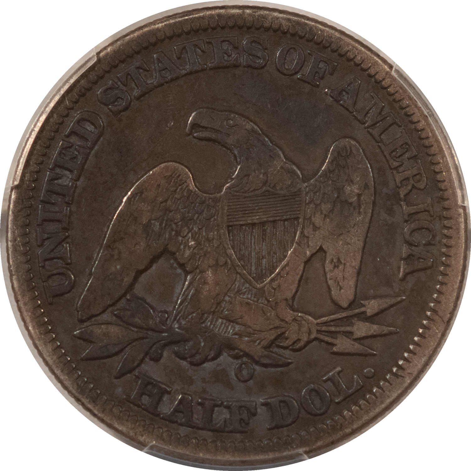 Half Dollars 1854-O SEATED LIBERTY HALF DOLLAR – PCGS GENUINE ENVIRONMENTAL DAMAGE F DETAIL! Half Dollars 1854-O SEATED LIBERTY HALF DOLLAR – PCGS GENUINE ENVIRONMENTAL DAMAGE F DETAIL!