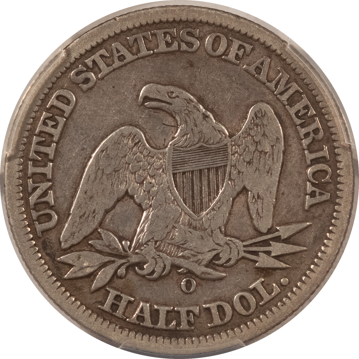 Early Halves 1857-O SEATED LIBERTY HALF DOLLAR – PCGS GENUINE SCRATCH VF DETAIL! Early Halves 1857-O SEATED LIBERTY HALF DOLLAR – PCGS GENUINE SCRATCH VF DETAIL!