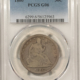 Half Dollars 1861-S SEATED LIBERTY HALF DOLLAR PCGS GENUINE DAMAGE VG DETAIL POPULAR CW DATE Half Dollars 1861-S SEATED LIBERTY HALF DOLLAR PCGS GENUINE DAMAGE VG DETAIL POPULAR CW DATE