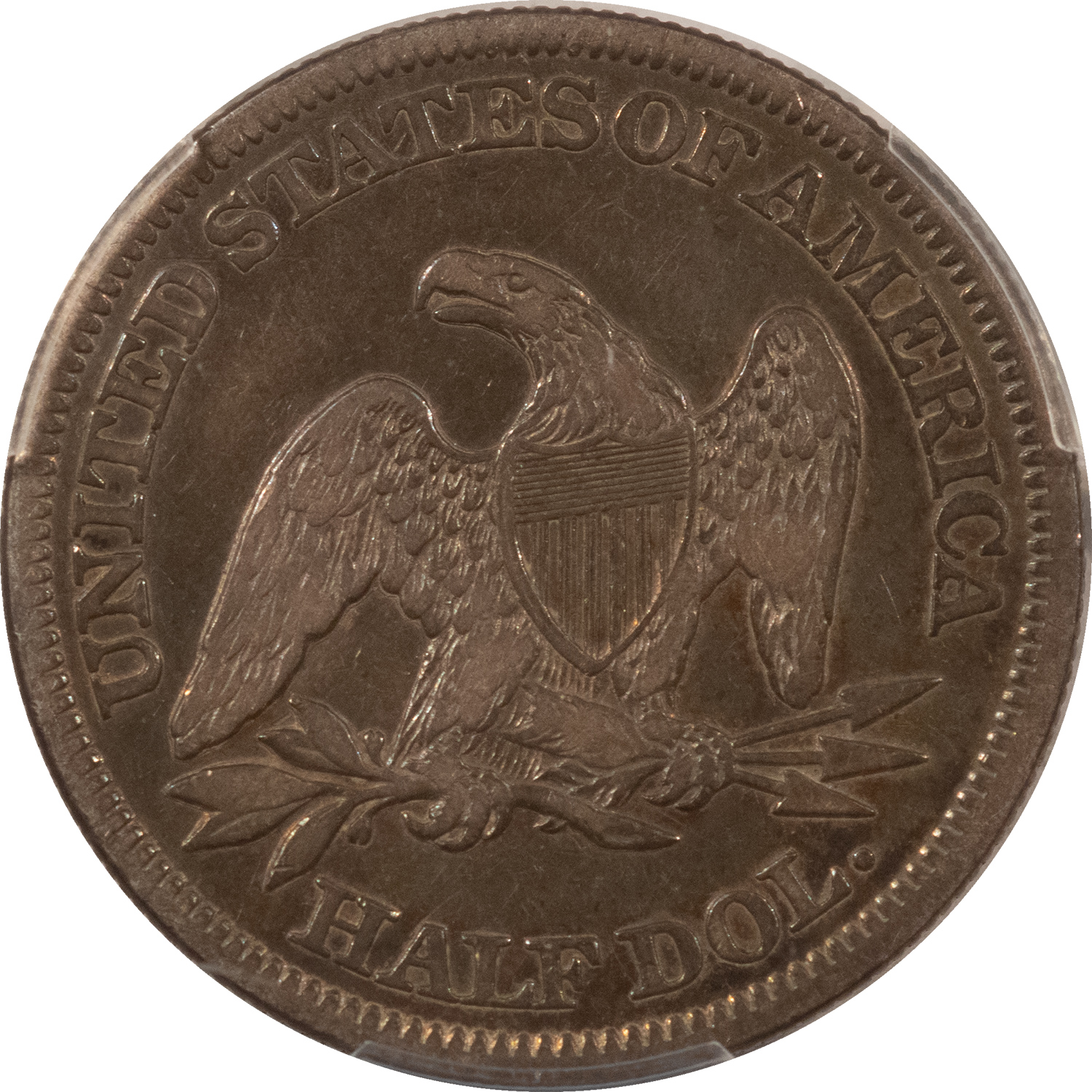 Half Dollars 1864 SEATED LIBERTY HALF DOLLAR PCGS GENUINE CLEANED VF DETAIL CW DATE, LOOKS XF Half Dollars 1864 SEATED LIBERTY HALF DOLLAR PCGS GENUINE CLEANED VF DETAIL CW DATE, LOOKS XF