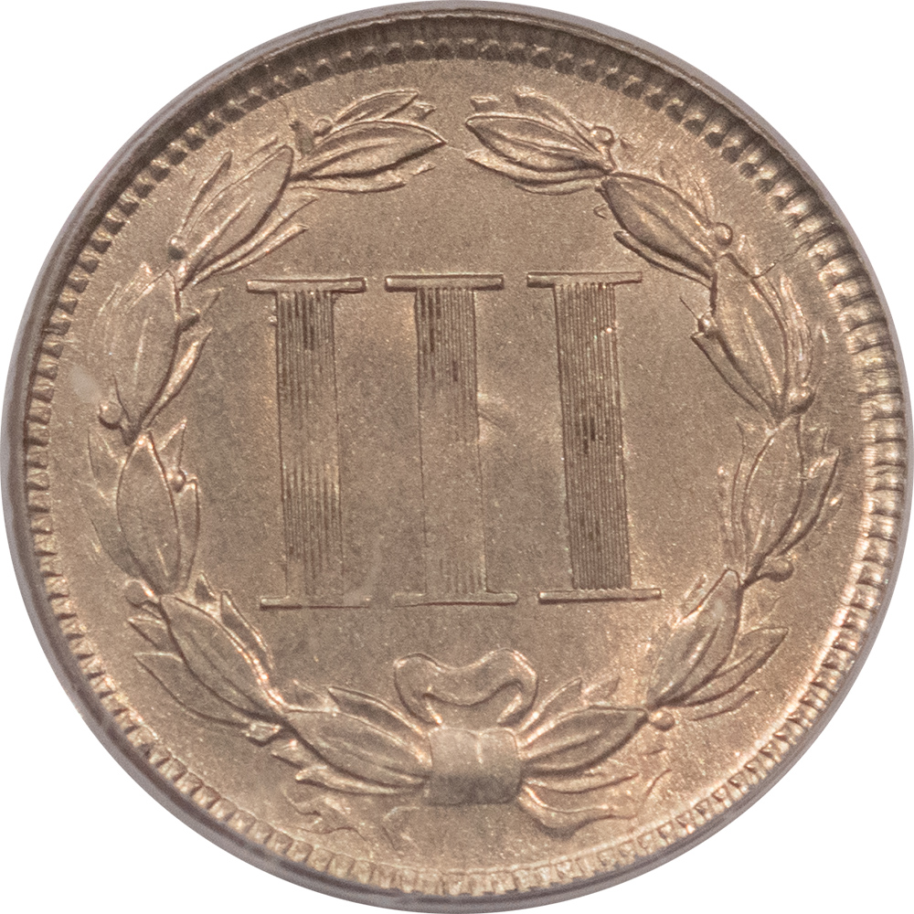 New Certified Coins 1865 THREE CENT NICKEL – PCGS MS-63, CHOICE & PREMIUM QUALITY! New Certified Coins 1865 THREE CENT NICKEL – PCGS MS-63, CHOICE & PREMIUM QUALITY!