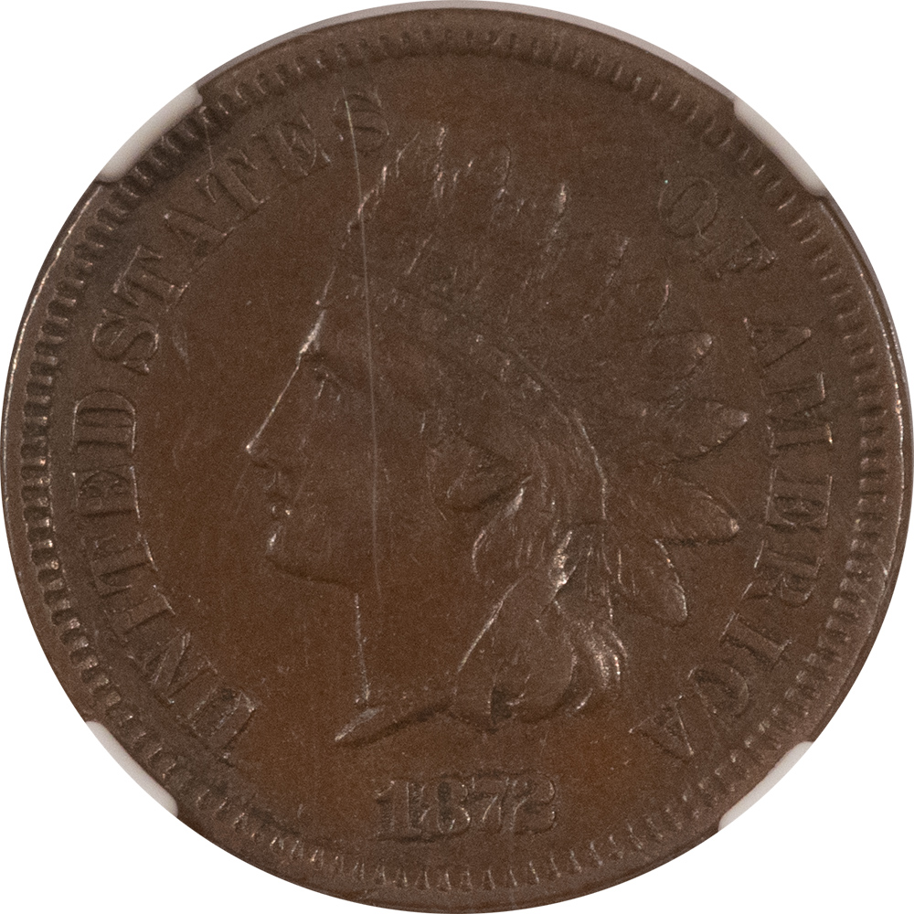 Indian 1872 INDIAN CENT – NGC XF-40 BN, SMOOTH BROWN! Indian 1872 INDIAN CENT – NGC XF-40 BN, SMOOTH BROWN!