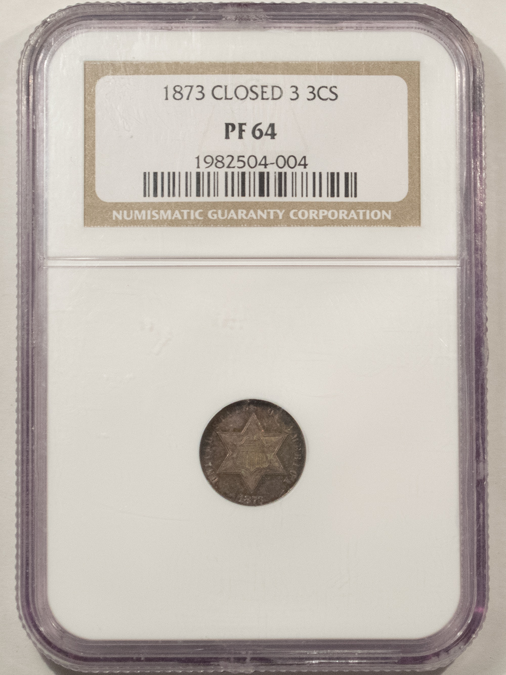 New Certified Coins 1873 PROOF CLOSED 3 THREE CENT SILVER – NGC PF-64, PRETTY! New Certified Coins 1873 PROOF CLOSED 3 THREE CENT SILVER – NGC PF-64, PRETTY!