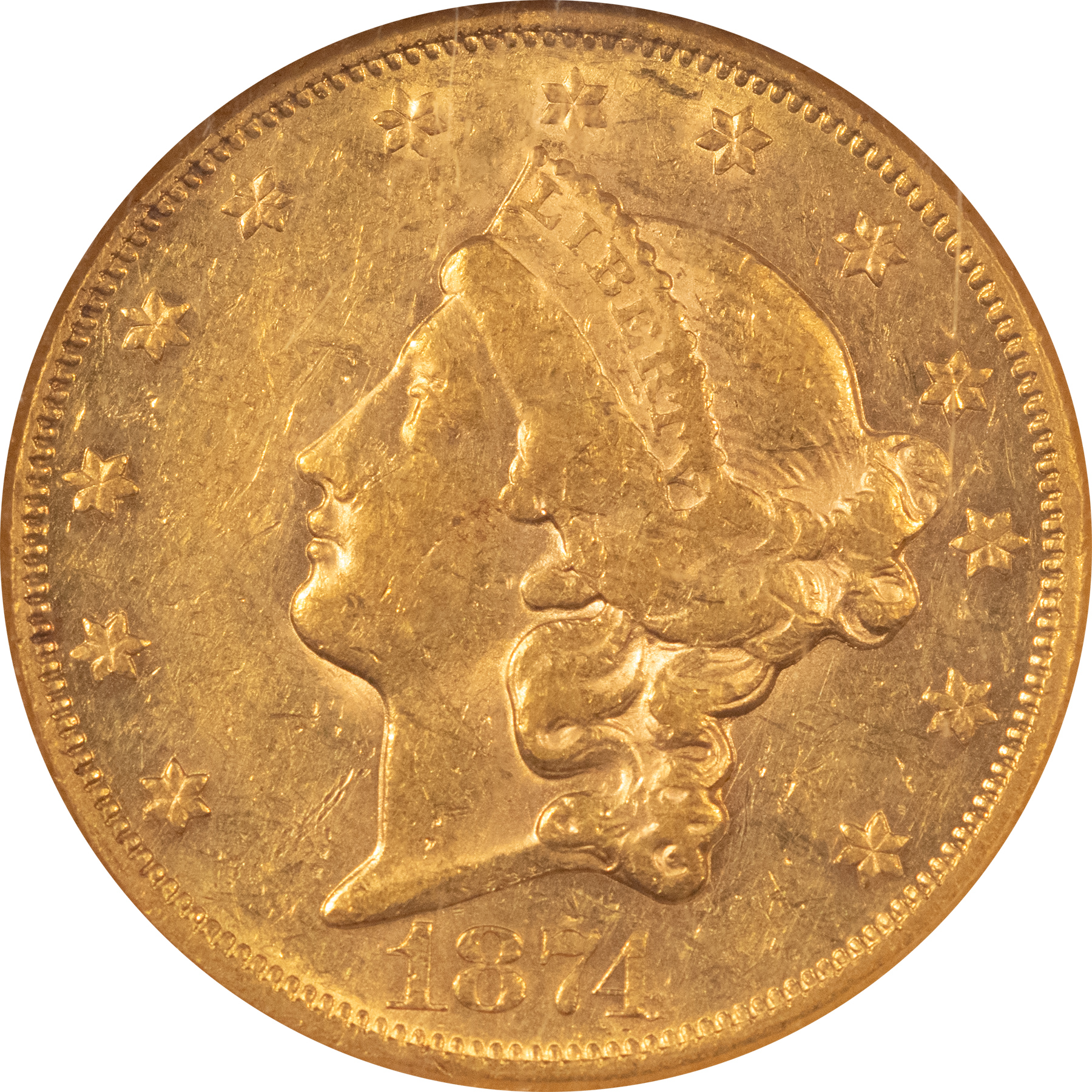 $20 1874-CC TY 2 $20 LIBERTY GOLD DOUBLE EAGLE – NGC AU-55 FLASHY LUSTER CARSON CITY $20 1874-CC TY 2 $20 LIBERTY GOLD DOUBLE EAGLE – NGC AU-55 FLASHY LUSTER CARSON CITY