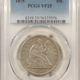 Half Dollars 1858-O SEATED LIBERTY HALF DOLLAR – PCGS F-12, NICE ORIGINAL!