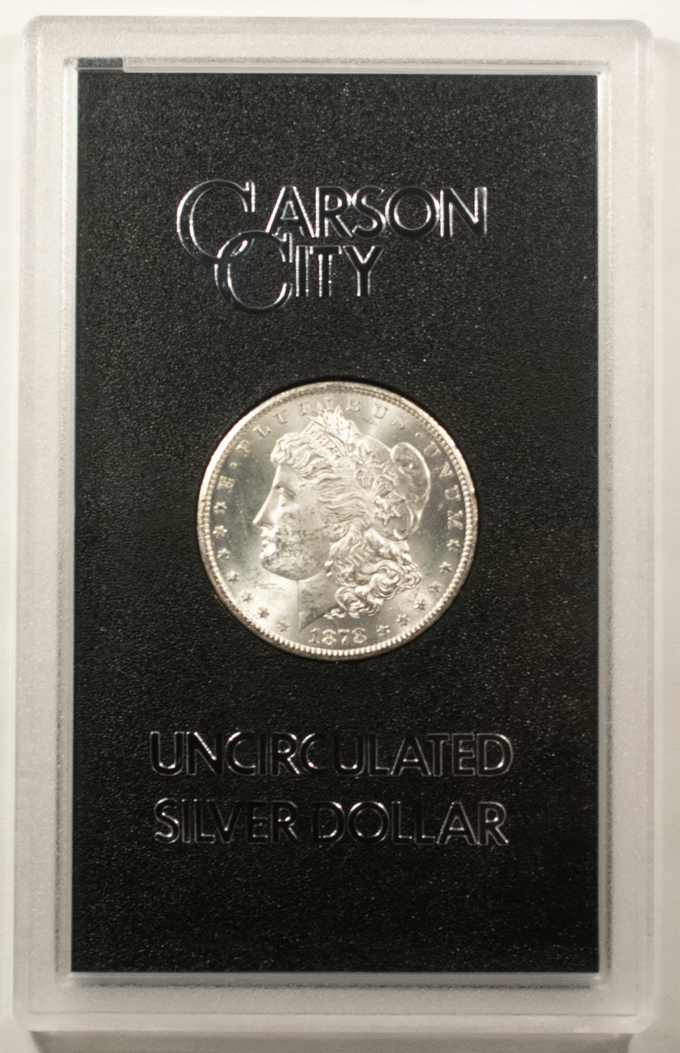 Dollars 1878-CC GSA MORGAN DOLLAR NICE BRILLIANT UNCIRCULATED W/ BOX & CARD CARSON CITY Dollars 1878-CC GSA MORGAN DOLLAR NICE BRILLIANT UNCIRCULATED W/ BOX & CARD CARSON CITY