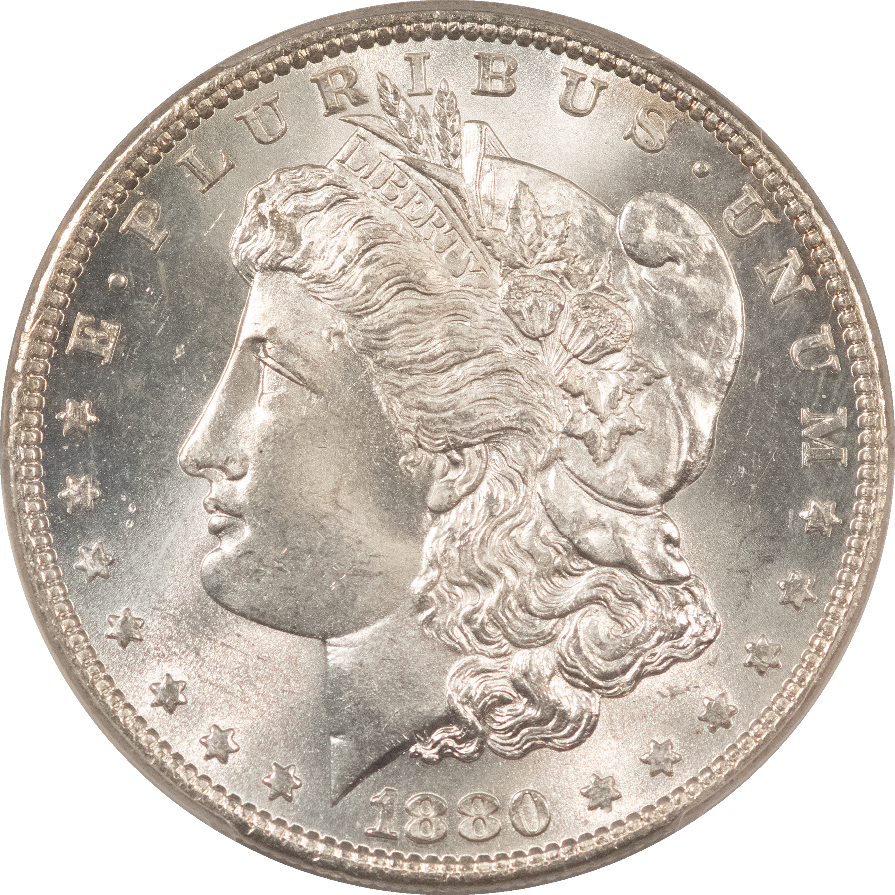 Dollars 1880 $1 MORGAN DOLLAR – PCGS MS-65, BLAST WHITE GEM! Dollars 1880 $1 MORGAN DOLLAR – PCGS MS-65, BLAST WHITE GEM!