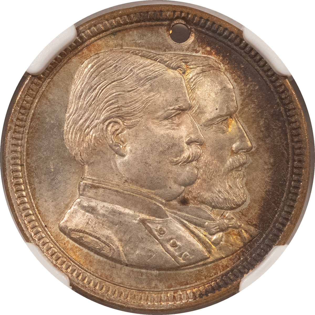Exonumia 1880 CAMPAIGN 25MM DEWITT-WSH-1880-4, AR/BR, WINFIELD SCOTT HANCOCK – NGC MS-65! Exonumia 1880 CAMPAIGN 25MM DEWITT-WSH-1880-4, AR/BR, WINFIELD SCOTT HANCOCK – NGC MS-65!