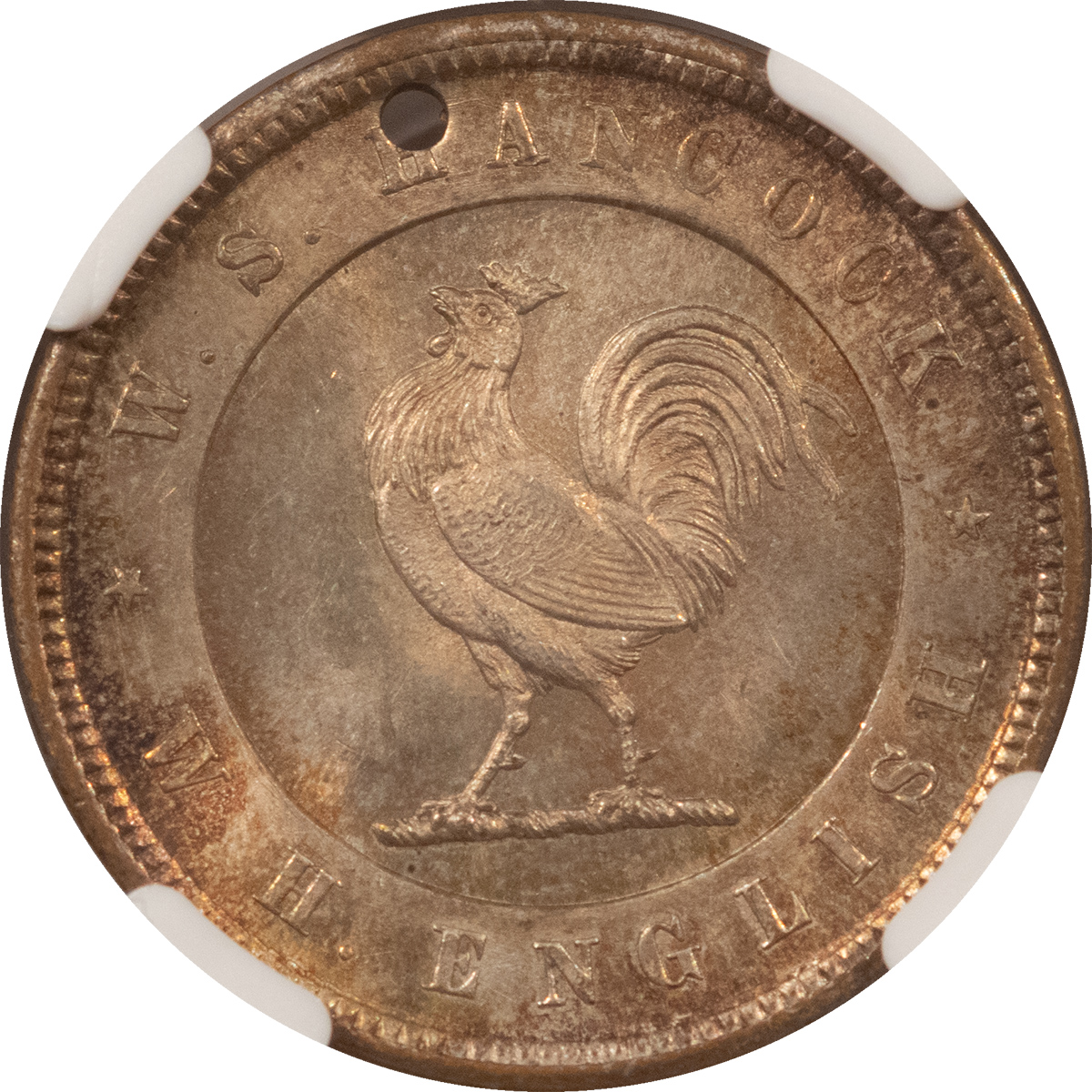 Exonumia 1880 CAMPAIGN 25MM DEWITT-WSH-1880-4, AR/BR, WINFIELD SCOTT HANCOCK – NGC MS-65! Exonumia 1880 CAMPAIGN 25MM DEWITT-WSH-1880-4, AR/BR, WINFIELD SCOTT HANCOCK – NGC MS-65!