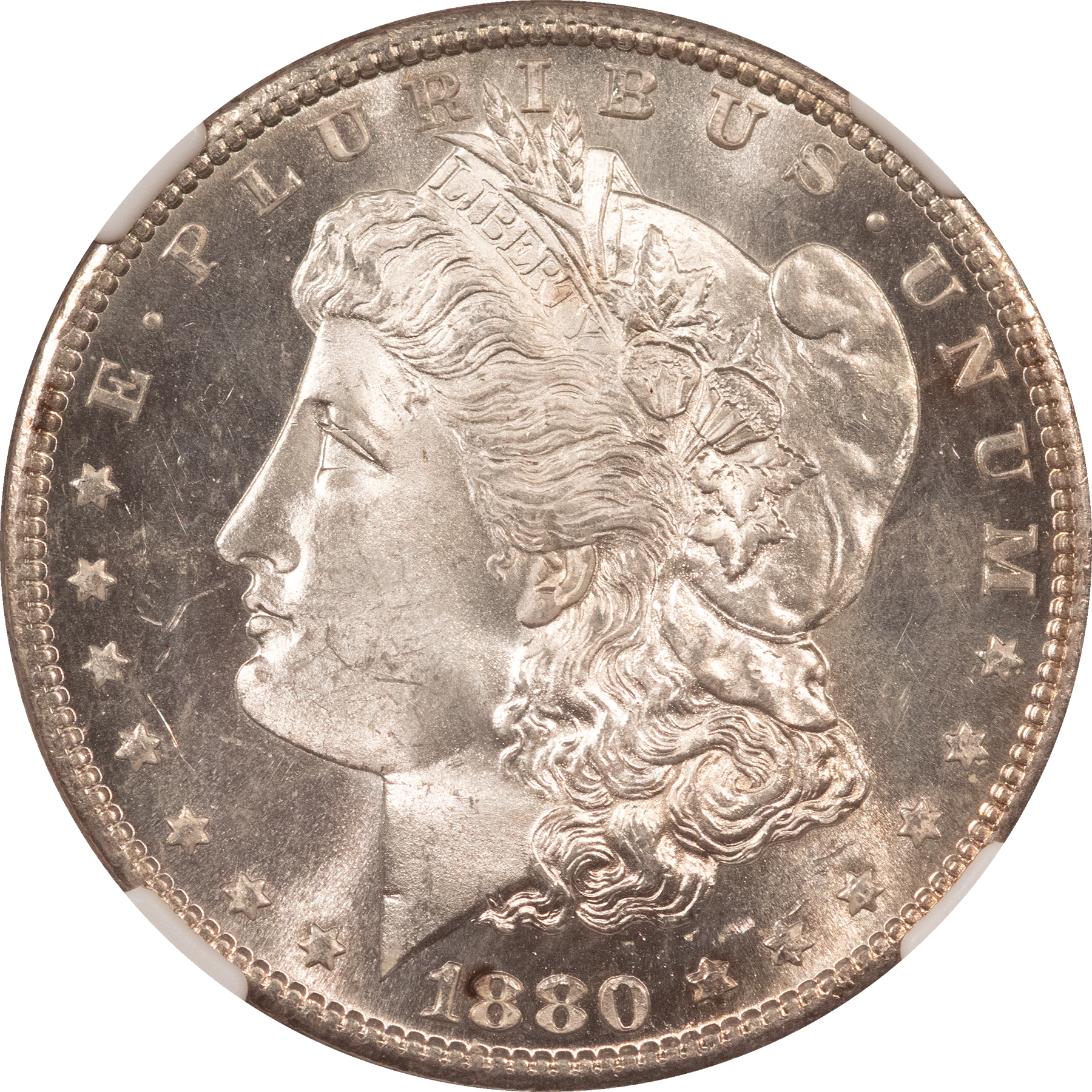 Dollars 1880-S $1 MORGAN DOLLAR – NGC MS-64, BLAST WHITE & PREMIUM QUALITY! Dollars 1880-S $1 MORGAN DOLLAR – NGC MS-64, BLAST WHITE & PREMIUM QUALITY!