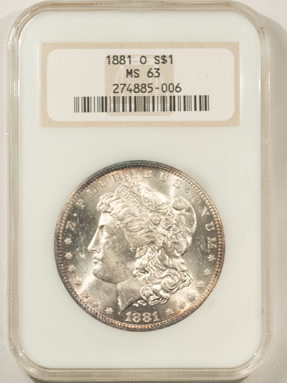 Dollars 1881-O $1 MORGAN DOLLAR – NGC MS-63, FATTIE HOLDER & PRETTY! Dollars 1881-O $1 MORGAN DOLLAR – NGC MS-63, FATTIE HOLDER & PRETTY!