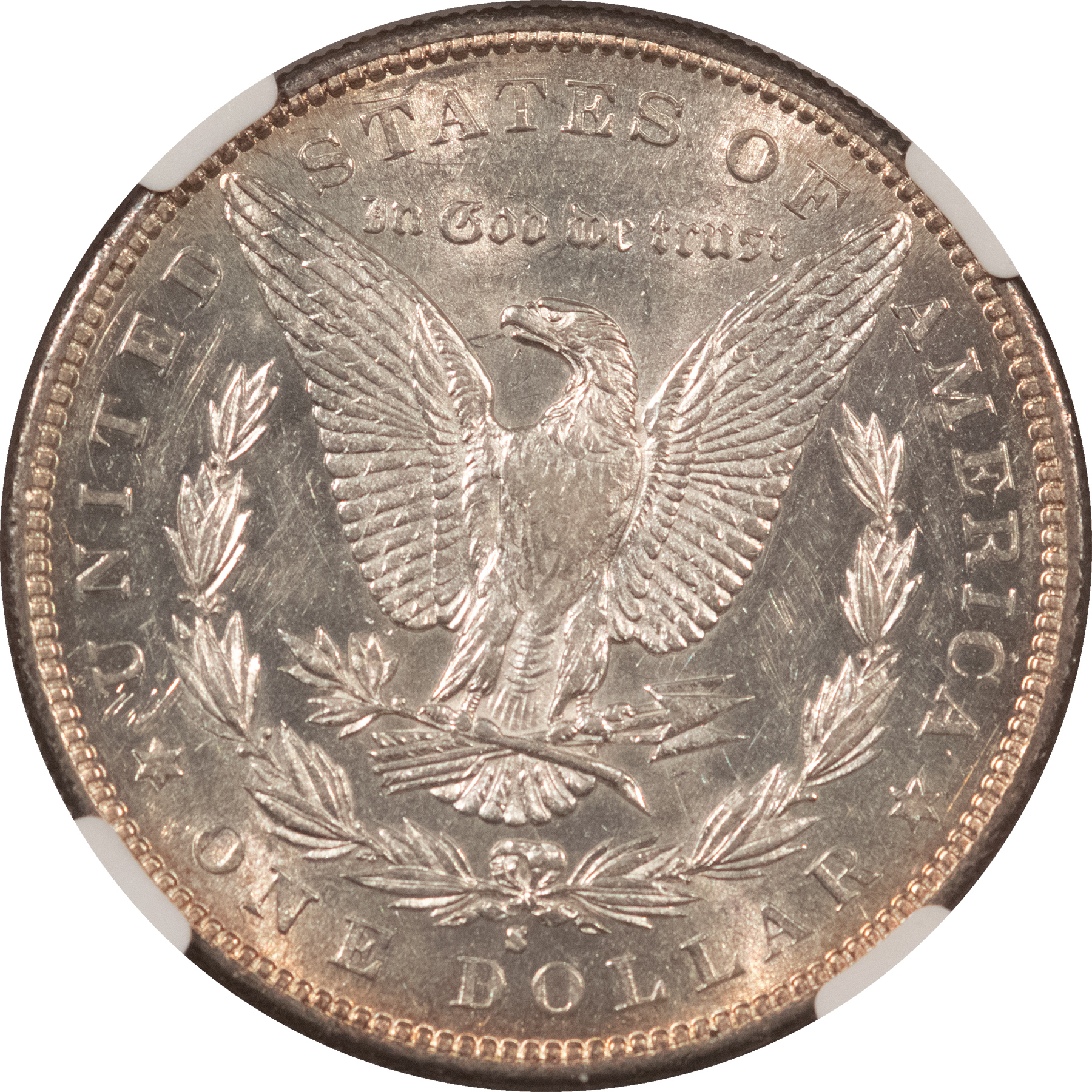 Dollars 1884-S $1 MORGAN DOLLAR – NGC AU-55, WHITE & LUSTROUS! Dollars 1884-S $1 MORGAN DOLLAR – NGC AU-55, WHITE & LUSTROUS!