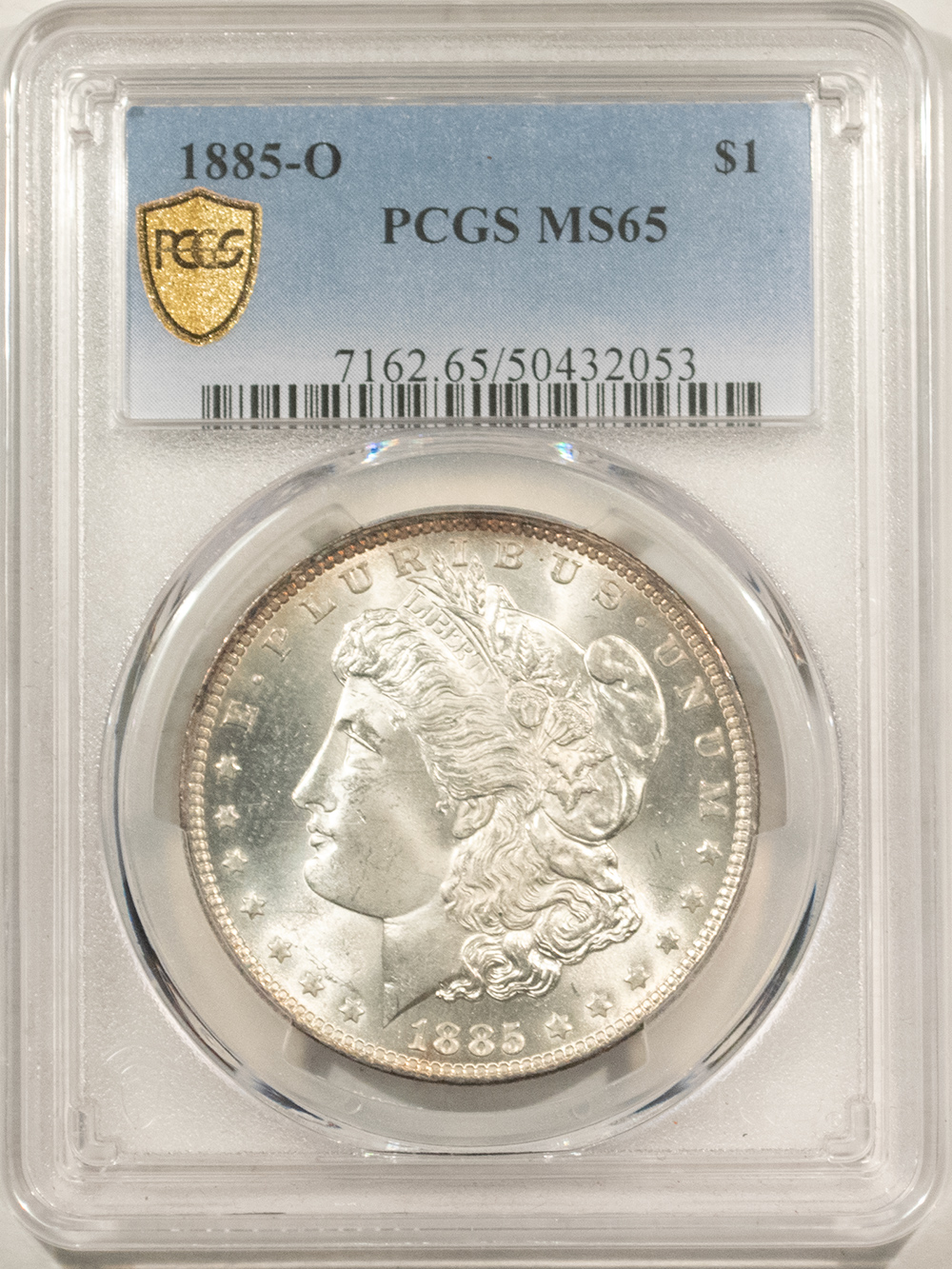 Dollars 1885-O $1 MORGAN DOLLAR – PCGS MS-65, BLAST WHITE GEM! Dollars 1885-O $1 MORGAN DOLLAR – PCGS MS-65, BLAST WHITE GEM!
