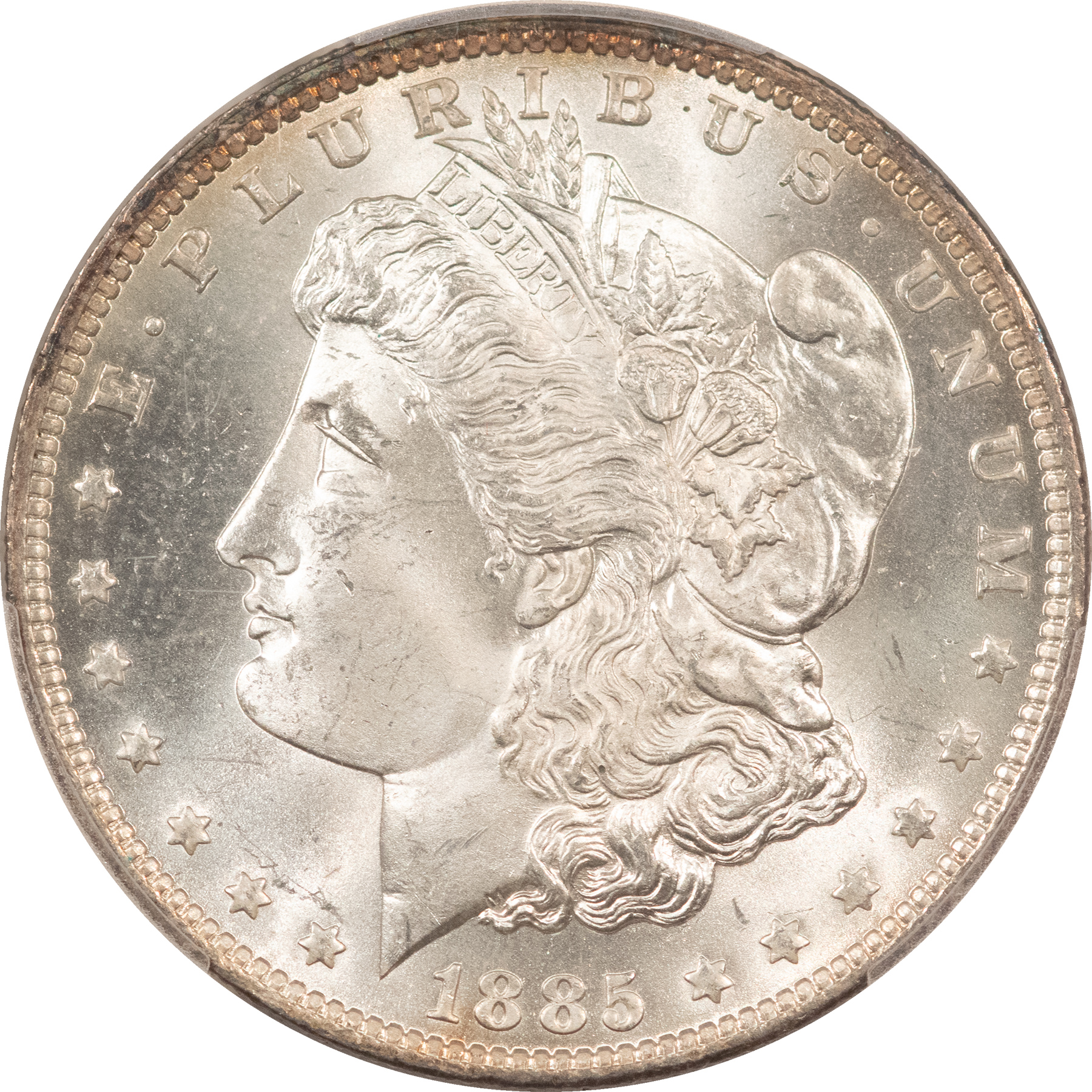 Dollars 1885-O $1 MORGAN DOLLAR – PCGS MS-65, BLAST WHITE GEM! Dollars 1885-O $1 MORGAN DOLLAR – PCGS MS-65, BLAST WHITE GEM!