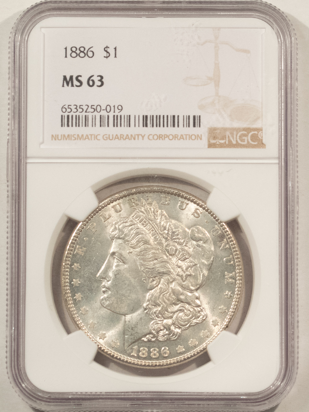 Dollars 1886 $1 MORGAN DOLLAR – NGC MS-63, FLASHY! Dollars 1886 $1 MORGAN DOLLAR – NGC MS-63, FLASHY!