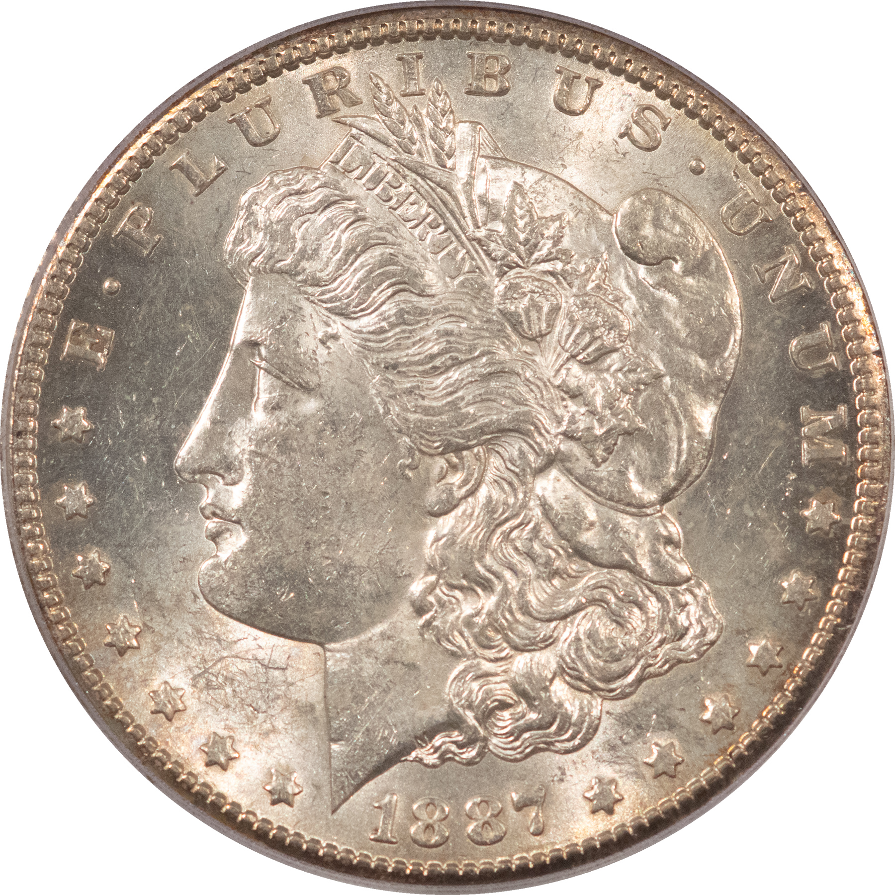 Dollars 1887-S $1 MORGAN DOLLAR – PCGS AU-58, LOOKS UNC! Dollars 1887-S $1 MORGAN DOLLAR – PCGS AU-58, LOOKS UNC!