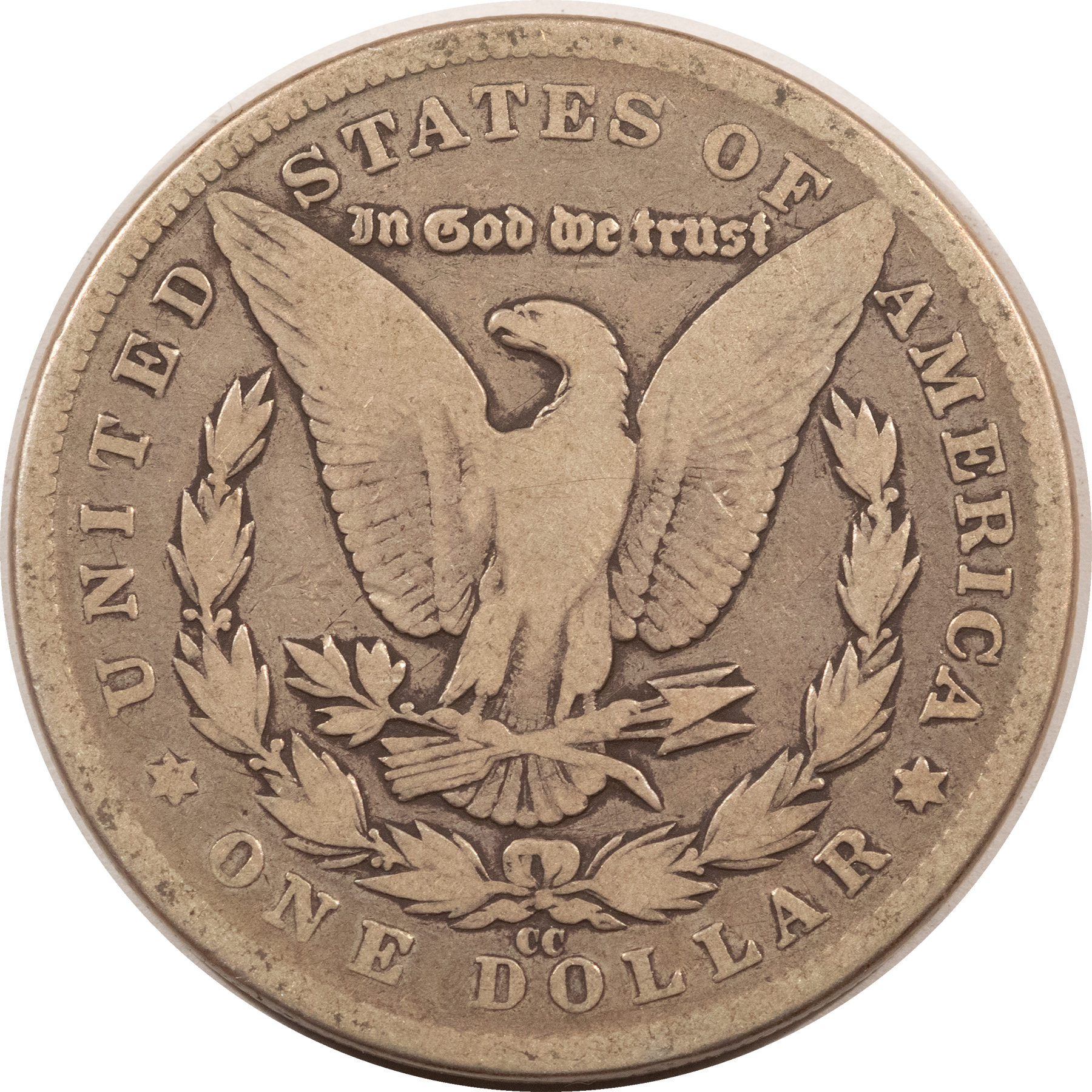 Dollars 1890-CC $1 MORGAN DOLLAR – DECENT CIRCULATED EXAMPLE! Dollars 1890-CC $1 MORGAN DOLLAR – DECENT CIRCULATED EXAMPLE!