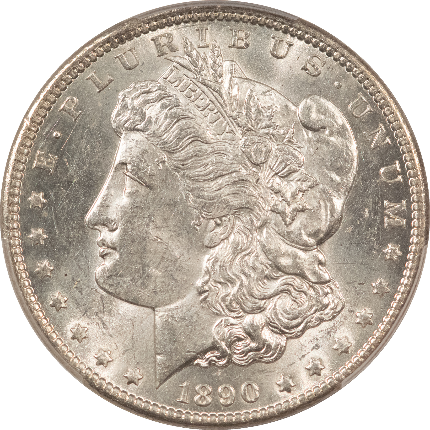 Dollars 1890-CC $1 MORGAN DOLLAR – PCGS MS-62, BLAST WHITE & CARSON CITY! Dollars 1890-CC $1 MORGAN DOLLAR – PCGS MS-62, BLAST WHITE & CARSON CITY!