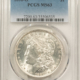 Dollars 1890-S $1 MORGAN DOLLAR – NGC MS-62, WHITE & SEMI-PROOFLIKE!