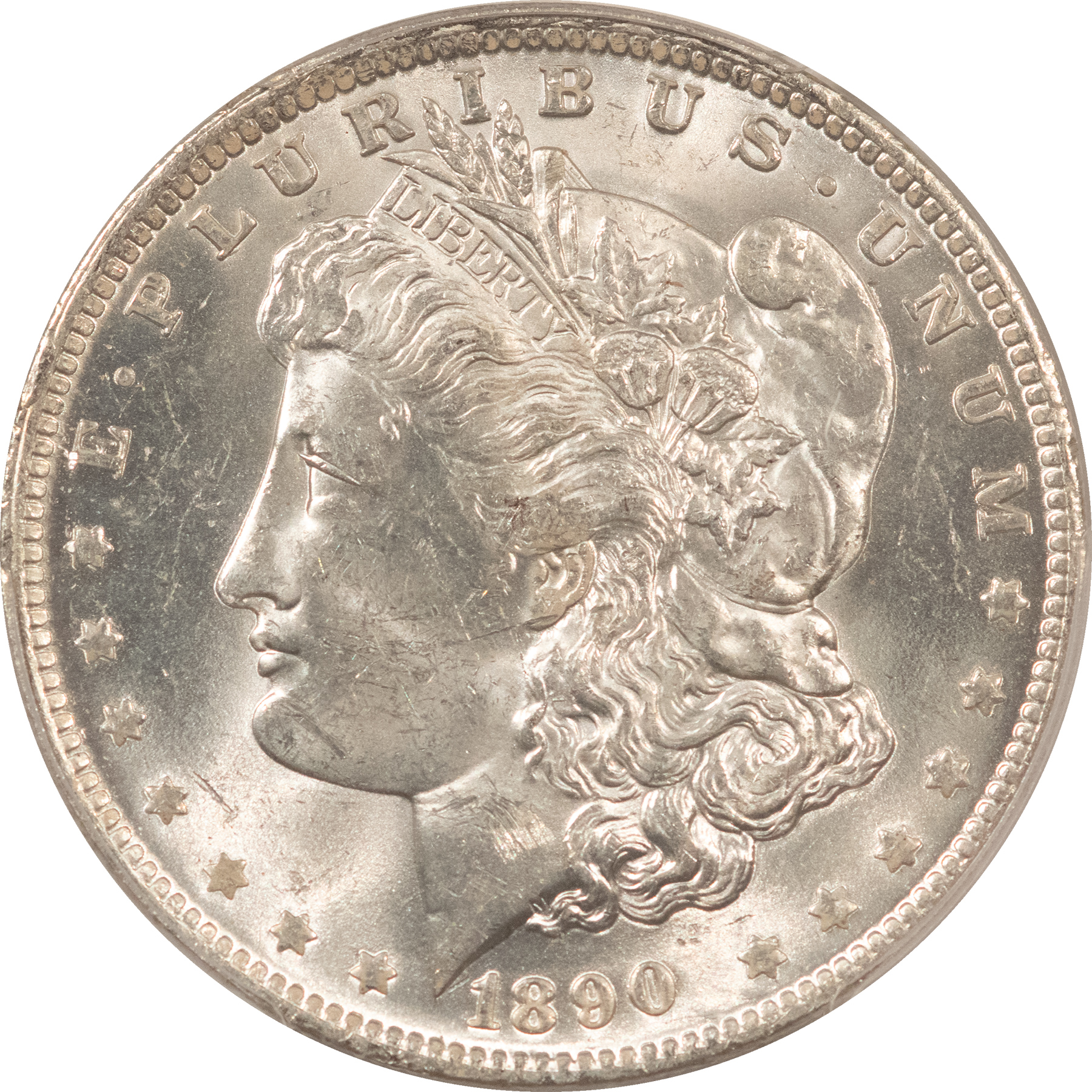 Dollars 1890-O $1 MORGAN DOLLAR – PCGS MS-63, BLAST WHITE! Dollars 1890-O $1 MORGAN DOLLAR – PCGS MS-63, BLAST WHITE!