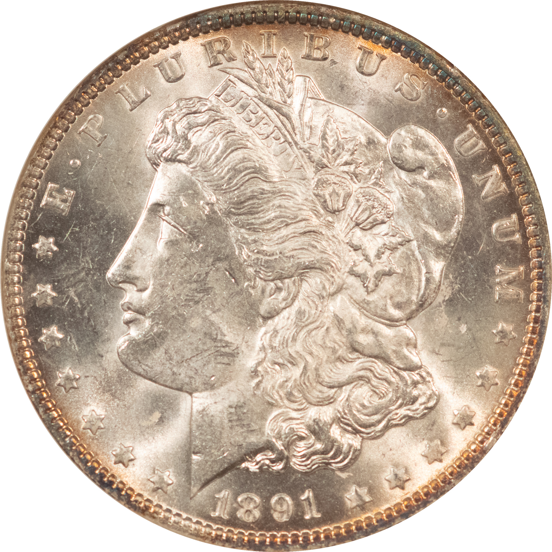 Dollars 1891 $1 MORGAN DOLLAR – NGC MS-62, FATTIE EMBOSSED HOLDER! Dollars 1891 $1 MORGAN DOLLAR – NGC MS-62, FATTIE EMBOSSED HOLDER!