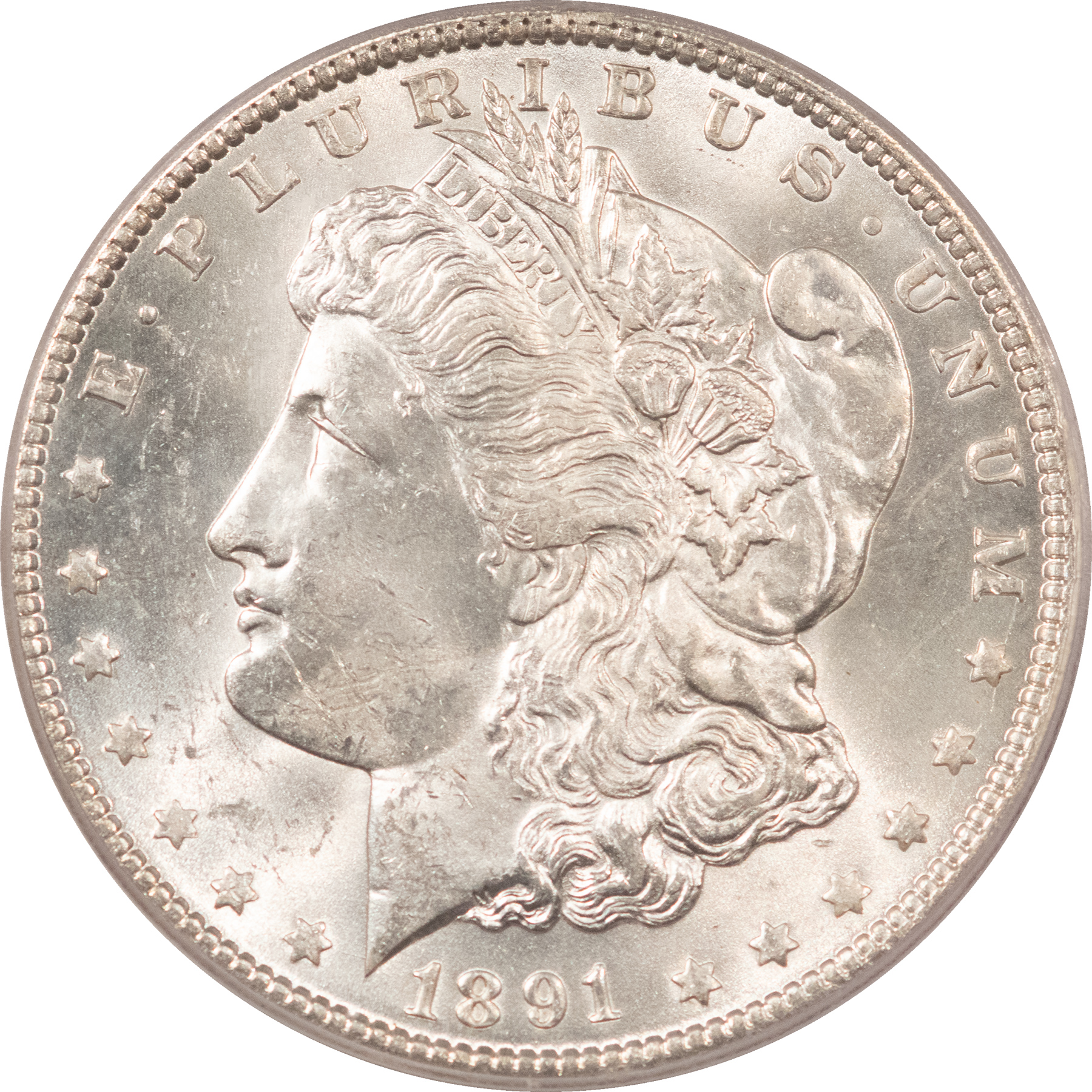 Dollars 1891 $1 MORGAN DOLLAR – PCGS MS-63, BLAST WHITE! Dollars 1891 $1 MORGAN DOLLAR – PCGS MS-63, BLAST WHITE!