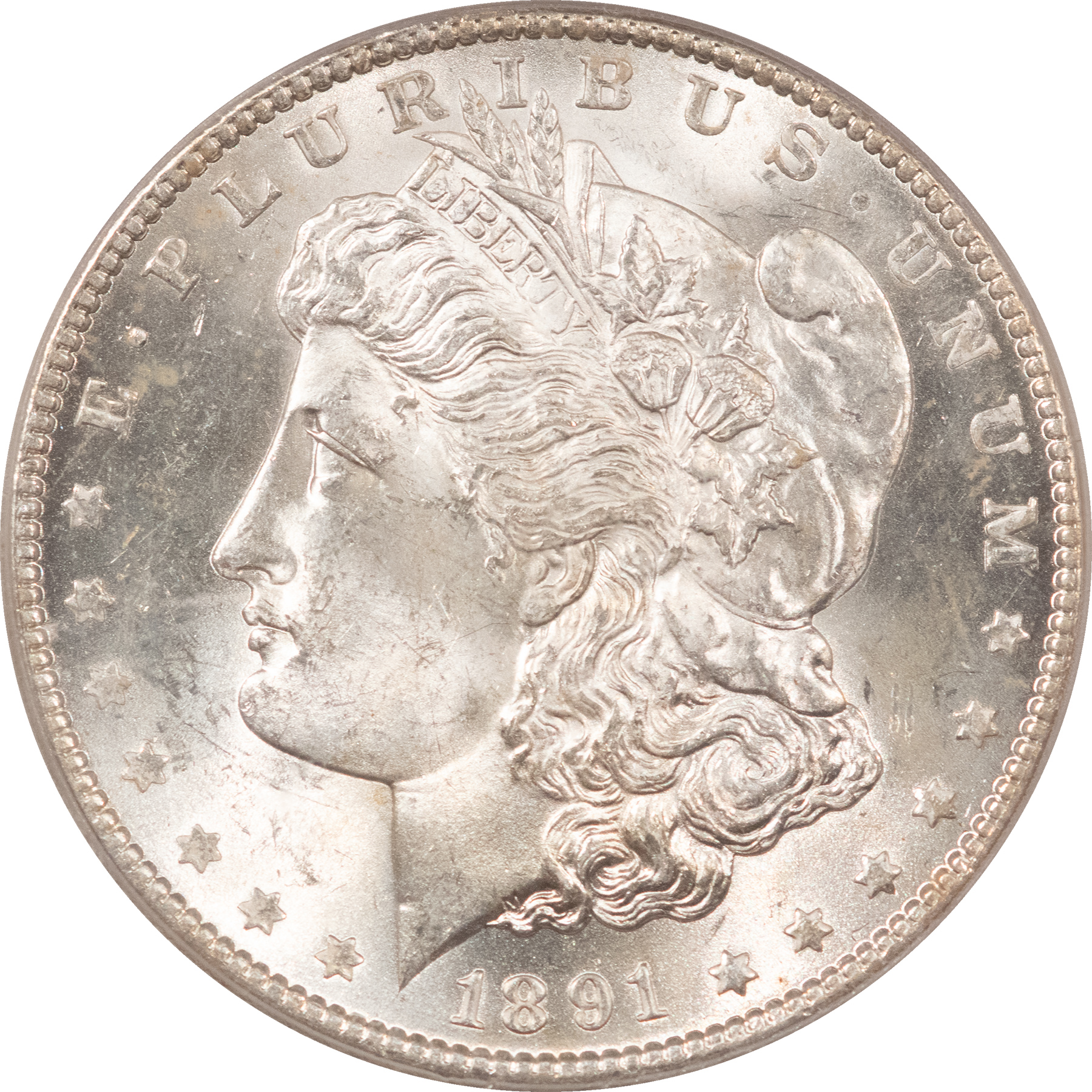 Dollars 1891-S $1 MORGAN DOLLAR – PCGS MS-63, BLAST WHITE! PREMIUM QUALITY! Dollars 1891-S $1 MORGAN DOLLAR – PCGS MS-63, BLAST WHITE! PREMIUM QUALITY!