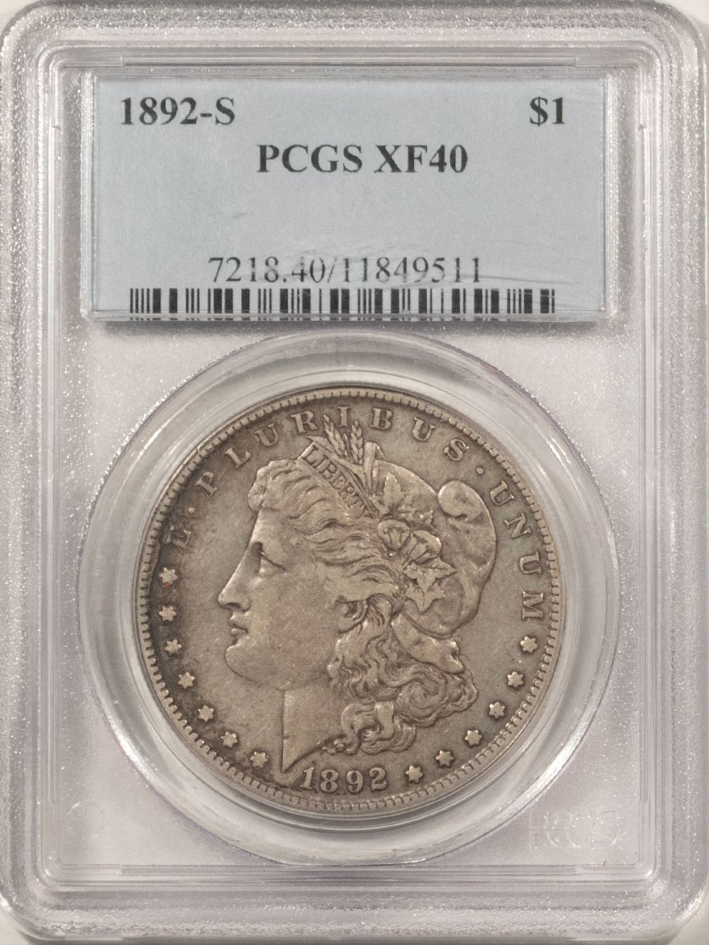 Dollars 1892-S $1 MORGAN DOLLAR – PCGS XF-40, PLEASING & TOUGH! Dollars 1892-S $1 MORGAN DOLLAR – PCGS XF-40, PLEASING & TOUGH!