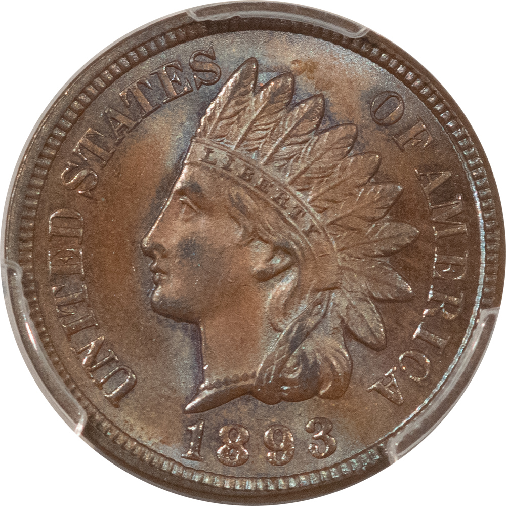 Indian 1893 INDIAN CENT – PCGS MS-64 BN, PRETTY! Indian 1893 INDIAN CENT – PCGS MS-64 BN, PRETTY!