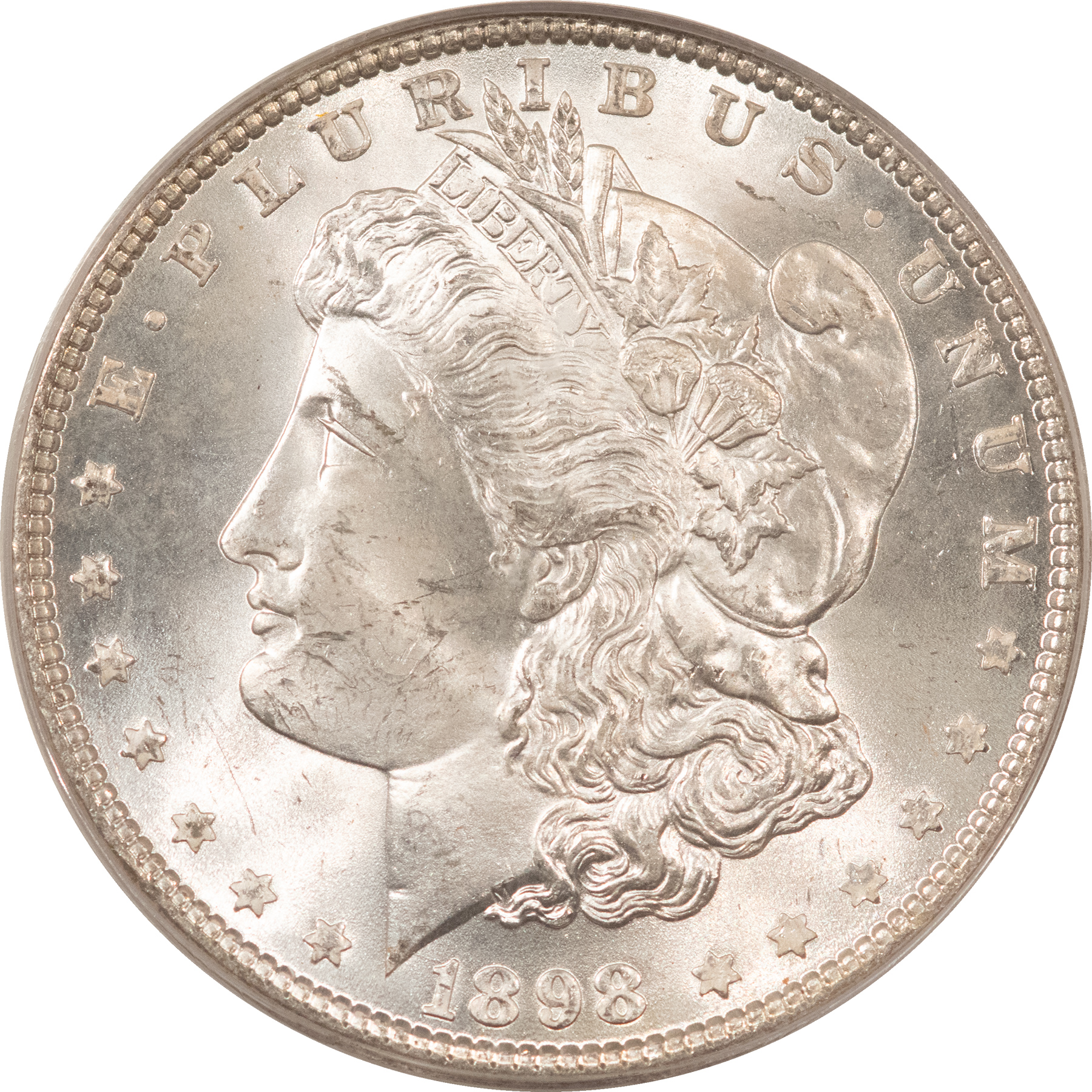 Dollars 1898 $1 MORGAN DOLLAR – PCGS MS-64, OLD GREEN HOLDER & PREMIUM QUALITY! Dollars 1898 $1 MORGAN DOLLAR – PCGS MS-64, OLD GREEN HOLDER & PREMIUM QUALITY!