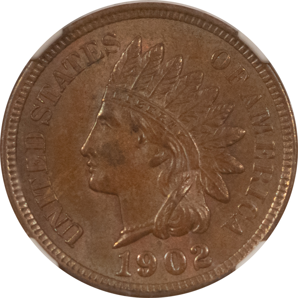 Indian 1902 INDIAN CENT – NGC MS-63 BN, CHOICE! Indian 1902 INDIAN CENT – NGC MS-63 BN, CHOICE!