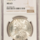 Dollars 1898-O $1 MORGAN DOLLAR – ANACS MS-65, BLAST WHITE GEM! PREMIUM QUALITY!