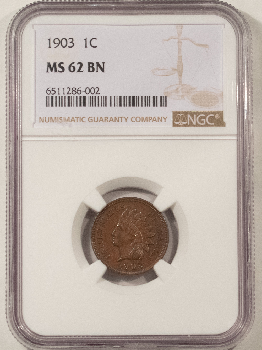 Indian 1903 INDIAN CENT – NGC MS-62 BN! Indian 1903 INDIAN CENT – NGC MS-62 BN!