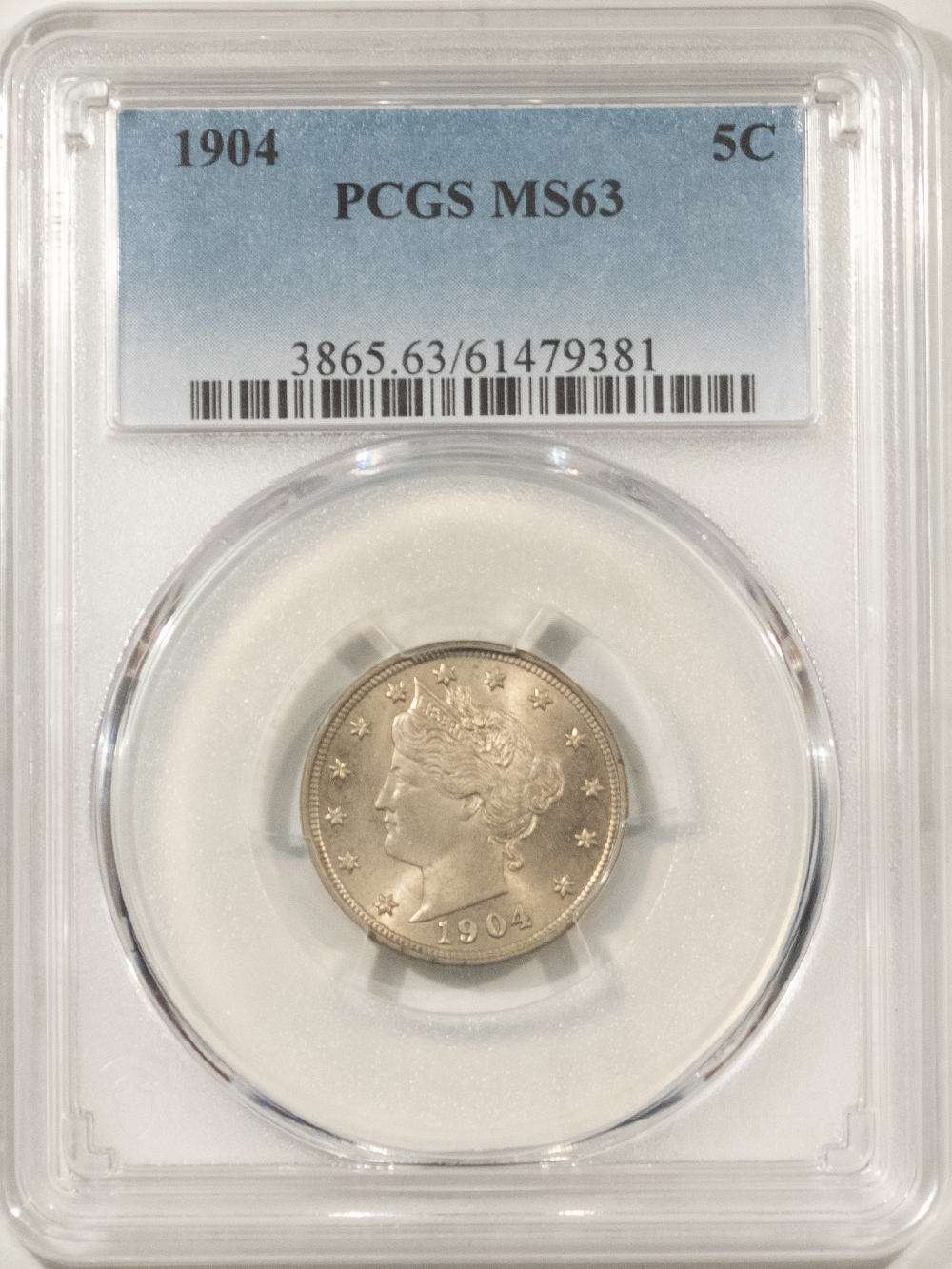 Liberty Nickels 1904 LIBERTY NICKEL – PCGS MS-63, PREMIUM QUALITY! LOOKS BETTER! Liberty Nickels 1904 LIBERTY NICKEL – PCGS MS-63, PREMIUM QUALITY! LOOKS BETTER!