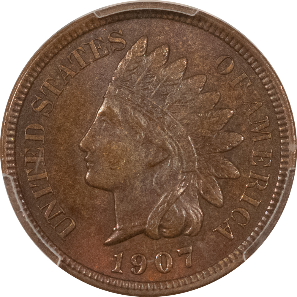 Indian 1907 INDIAN CENT – PCGS MS-63 BN, CHOICE! Indian 1907 INDIAN CENT – PCGS MS-63 BN, CHOICE!