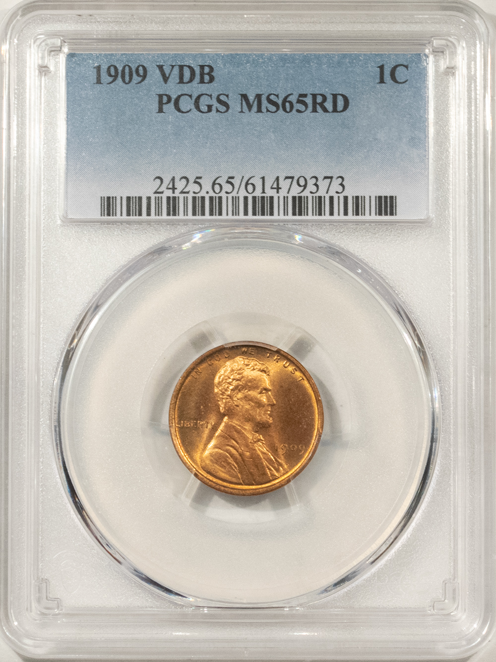 Lincoln Cents (Wheat) 1909 VDB LINCOLN CENT – PCGS MS-65 RD, RED GEM! Lincoln Cents (Wheat) 1909 VDB LINCOLN CENT – PCGS MS-65 RD, RED GEM!