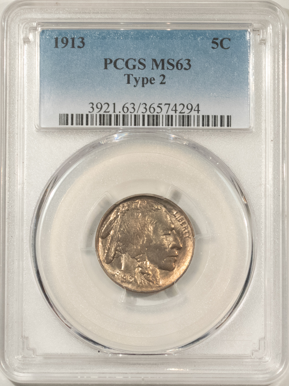 Buffalo Nickels 1913 TYPE 2 BUFFALO NICKEL – PCGS MS-63, FLASHY & CHOICE! Buffalo Nickels 1913 TYPE 2 BUFFALO NICKEL – PCGS MS-63, FLASHY & CHOICE!