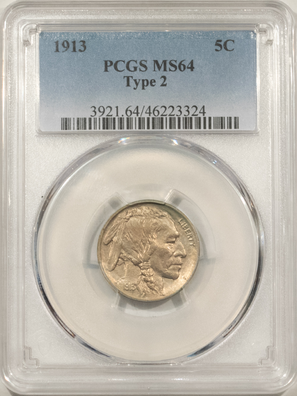 Buffalo Nickels 1913 TYPE 2 BUFFALO NICKEL – PCGS MS-64, FRESH & PREMIUM QUALITY! Buffalo Nickels 1913 TYPE 2 BUFFALO NICKEL – PCGS MS-64, FRESH & PREMIUM QUALITY!