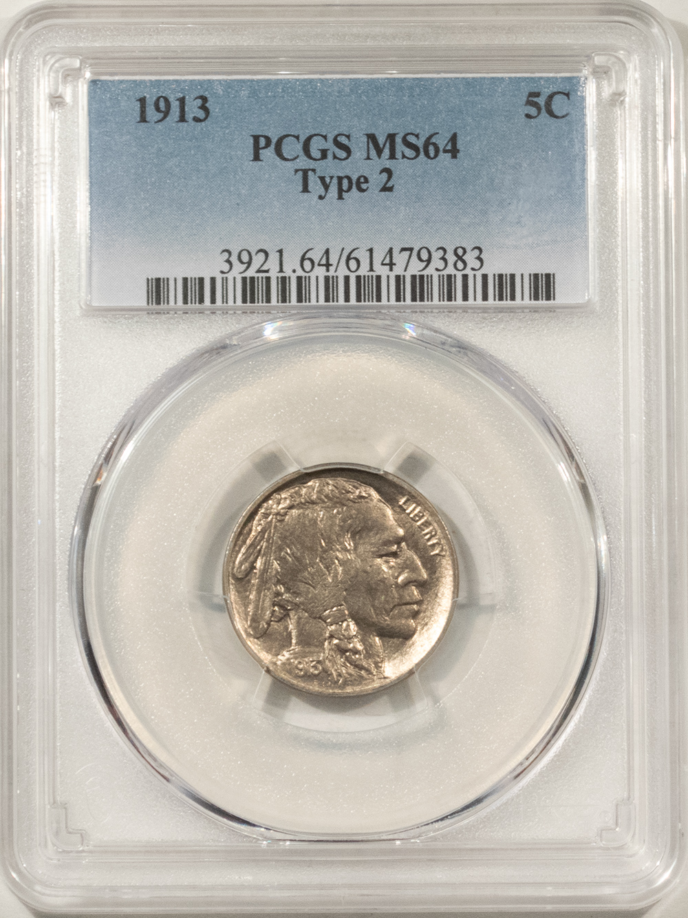 Buffalo Nickels 1913 TYPE 2 BUFFALO NICKEL – PCGS MS-64, PREMIUM QUALITY! Buffalo Nickels 1913 TYPE 2 BUFFALO NICKEL – PCGS MS-64, PREMIUM QUALITY!