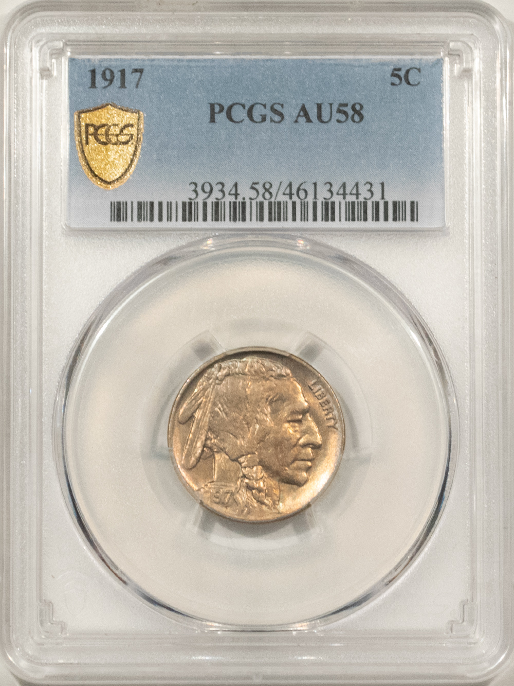 Buffalo Nickels 1917 BUFFALO NICKEL – PCGS AU-58, LOOKS BU! Buffalo Nickels 1917 BUFFALO NICKEL – PCGS AU-58, LOOKS BU!