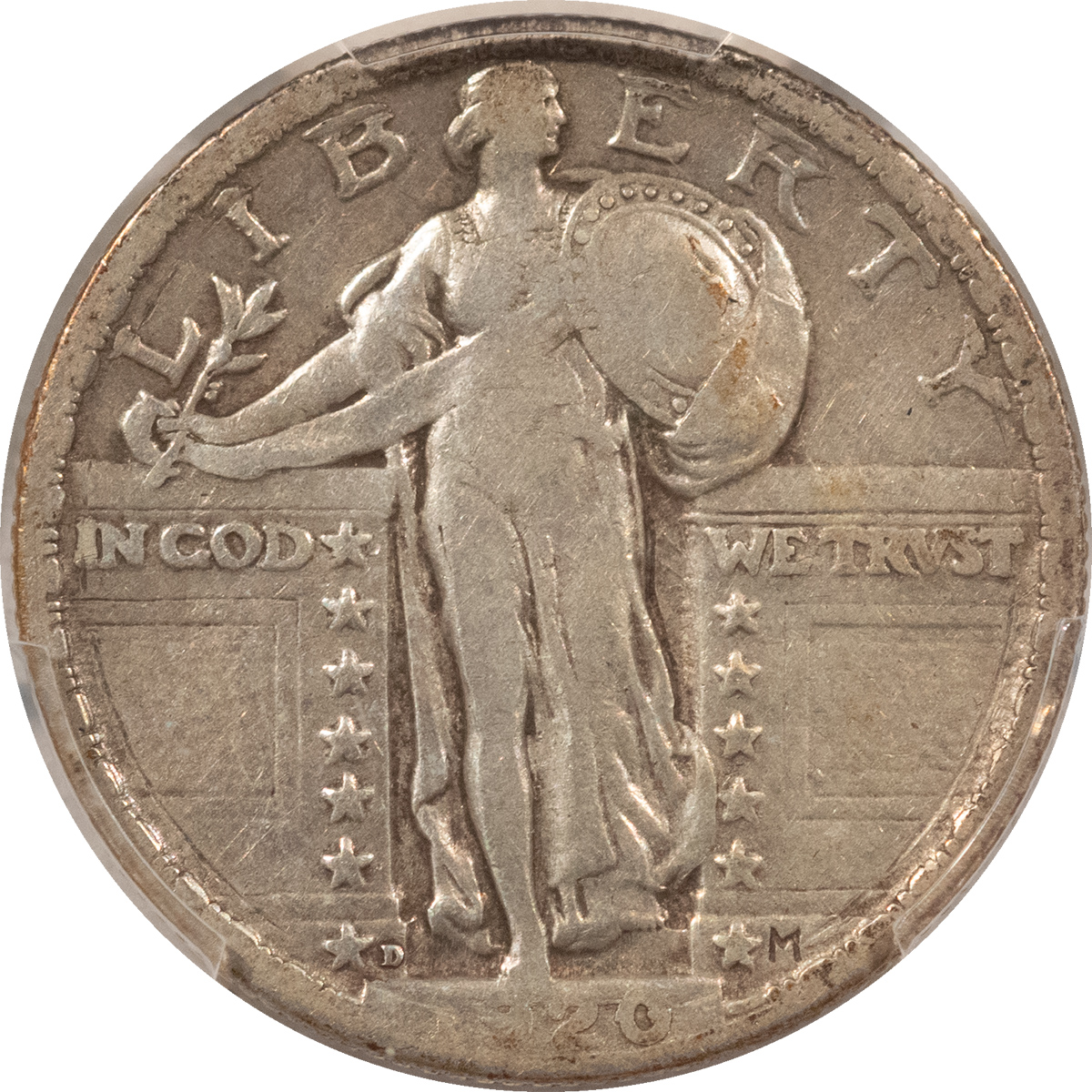 New Certified Coins 1920-D STANDING LIBERTY QUARTER – PCGS GENUINE WRAP MACHINE DMG VF DETAIL, NICE! New Certified Coins 1920-D STANDING LIBERTY QUARTER – PCGS GENUINE WRAP MACHINE DMG VF DETAIL, NICE!