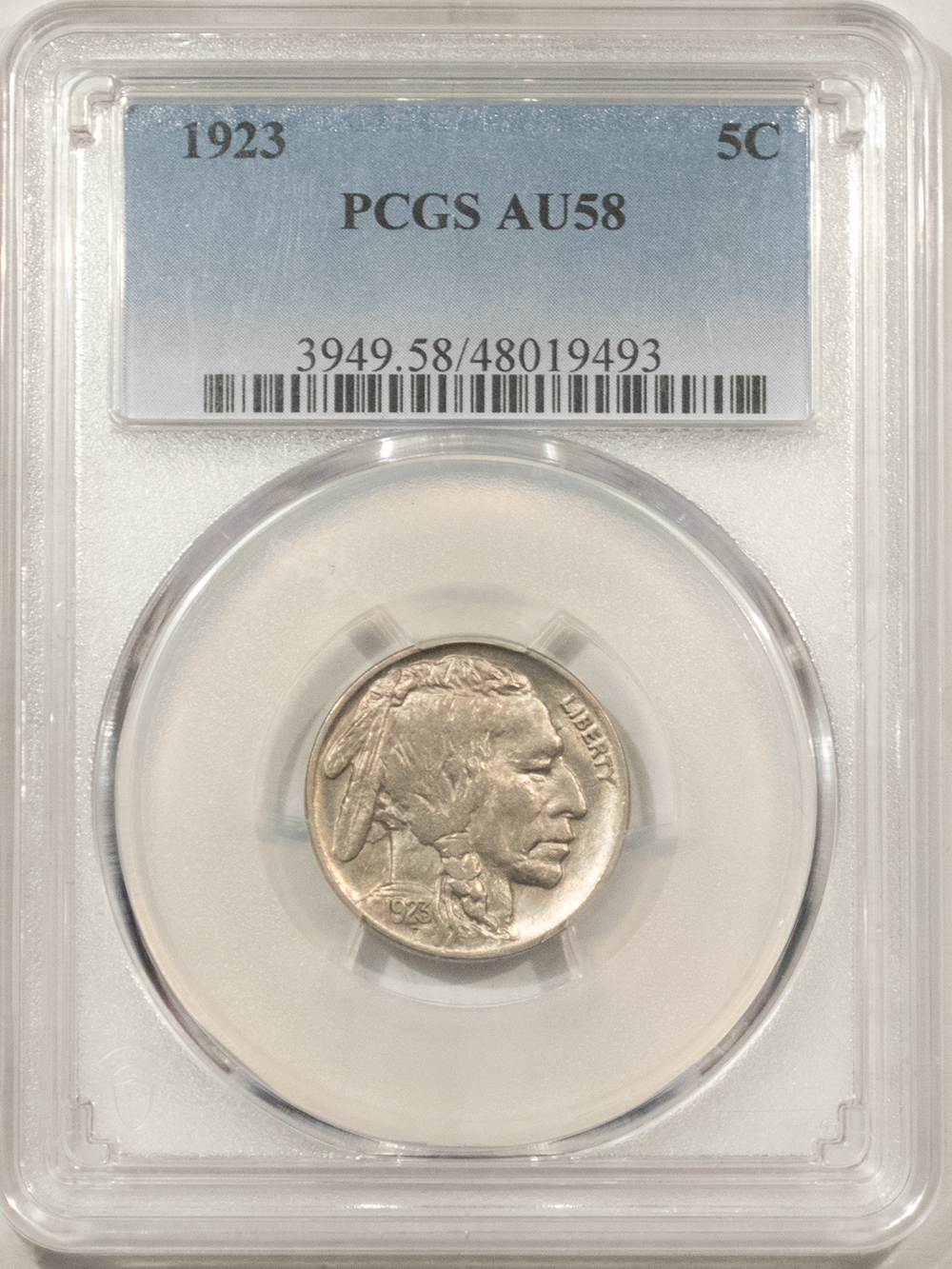 Buffalo Nickels 1923 BUFFALO NICKEL – PCGS AU-58, LOOKS UNCIRCULATED! Buffalo Nickels 1923 BUFFALO NICKEL – PCGS AU-58, LOOKS UNCIRCULATED!